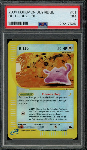 Pokemon TCG Ditto Reverse Foil Holo 51/144 Skyridge PSA 7 NM